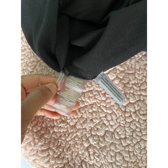 Calvin Klein Skirt Women's Sz 6 Blck Faux Wrap Asymmetrical Hem Knit Stretch NWT - Picture 3 of 5